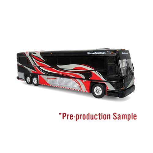 Iconic Replicas 870479 MCI D4000 Coach - Assembled -- IconiCruiser (black, red, silver), HO Scale