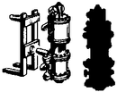 Cal-Scale HO AP-257 Steam Loco Air Compressor (Brass Casting), Single Phase, 11" with Mounting Bracket