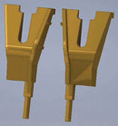 Cal-Scale HO 687 DW Rerailer, Brass 1 Left & 1 Right