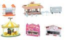 PREORDER Faller HO 190094 Ruhrpott Fair Action Set (Non-Motorized), Includes Carousel, Sausage Stand, 2 Game Stalls, Bounce House & Latrine Trai