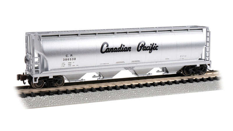 Bachmann 19165 Canadian Cylindrical 4-Bay Grain Hopper - Ready to Run - Silver Series(R) -- Canadian Pacific