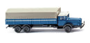 Wiking N 94306 1935-1938 Mercedes-Benz L 10000 Low-Side Truck with Cover, Assembed, Blue, White