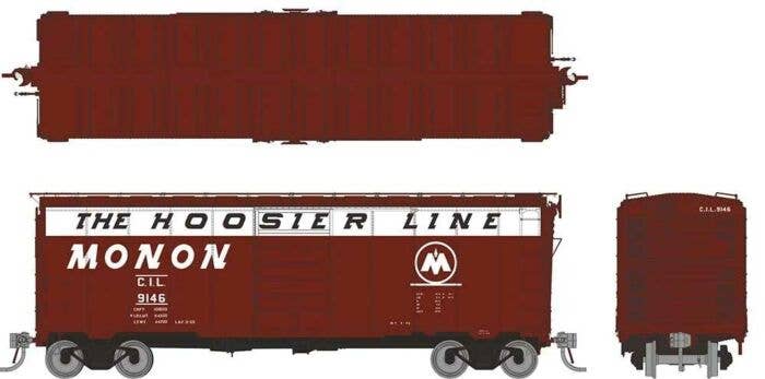 Rapido HO 181001A 1937 AAR 40' Boxcar with Round Corner, Monon CIL