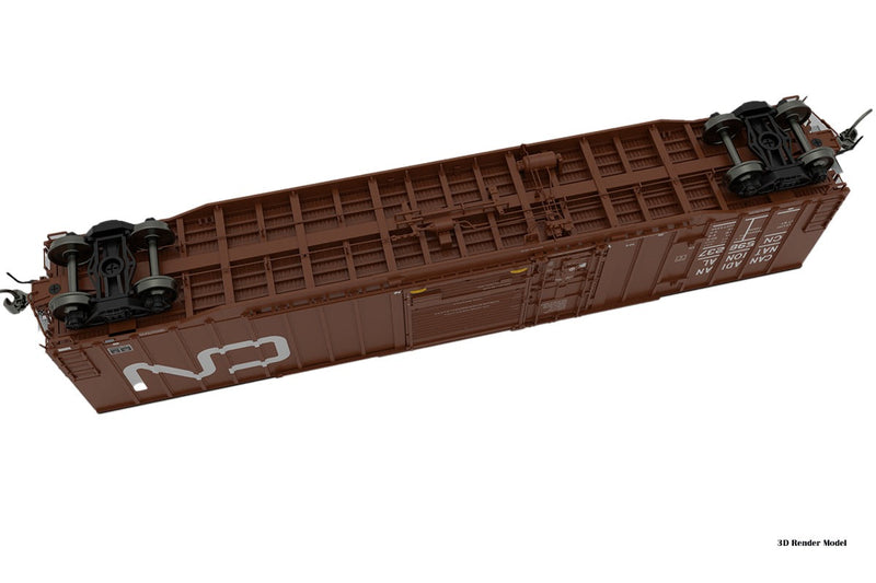 PREORDER Rapido 193005A HO Trenton Works 6348 Boxcar - Ready to Run -- Canadian National (Boxcar Red, Website Logo, yellow Conspicuity Marks)