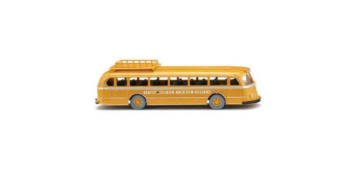 Wiking HO 70002 1951-1954 Mercedes-Benz O 6600 H Pullman Bus, Assembled, Kraftpost (yellow, white, German Lettering)