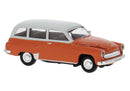 PREORDER Brekina HO 27194 1956-1965 Wartburg 311 Station Wagon, Assembled, Red-Orange, White