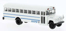 Brekina HO 61332 1960s-1970s Dodge S 600 Bus, Assembled, New York Police Department (white, blue)