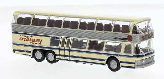 PREORDER Brekina HO 58295 1960s Neoplan Skyliner NH 22 DD Double-Deck Bus, Reiseburos Stahlin aus Freiburg | 46.79