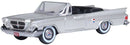 Oxford Diecast HO 87CC61007 1961 Chrysler 300 Convertible, Assembled, Top Down (Sheffield Silver)