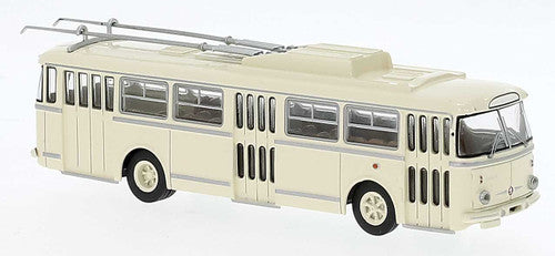 Brekina HO 61350 1962 Skoda Tr9 Obus Trolley Bus, Ivory