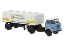 PREORDER Brekina HO 71218 1965 IFA W 50 Tractor with Corrugated Trailer, Ehringsdorfer