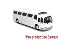 Iconic Replicas HO 870288 1966 GM 4107 Motorcoach Bus, Assembled, Painted, Unlettered (silver, white)