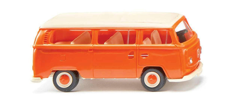 Wiking HO 31503 1967 Volkswagen T2 Passenger Van, Orange & Cream