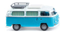 Wiking HO 31504 1967 Volkswagen T2 Passenger Van, Assembled, Ice Blue, White