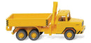 Wiking HO 50404 1970-1974 Magirus Deutz Heavy-Duty Low-Side Truck with Crane, Yellow & Black