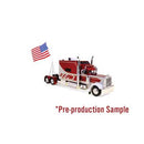 Iconic Replicas 1/43 43-0517 Peterbilt 379 Sleeper-Cab Semi Tractor Only, Red, Silver with American Flag Holder