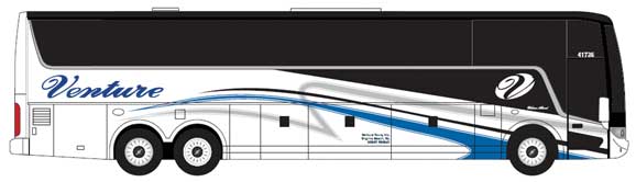Iconic Replicas HO 87-0463 VanHool TX-45 Motorcoach Bus, Venture Tours