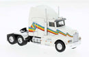 Brekina HO 85932 1984 Kenworth T600 Sleeper-Cab Tractor Only, Assembled, White, Rainbow