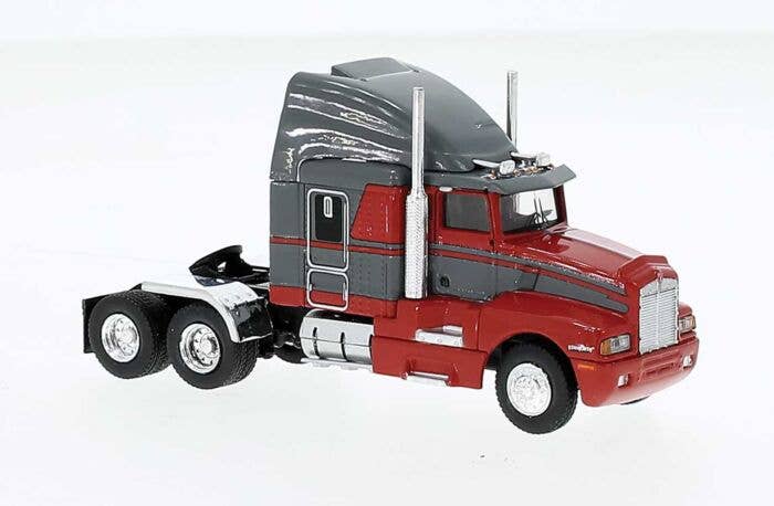 Brekina HO 85933 1984 Kenworth T600 Sleeper-Cab Tractor Only, Assembled, Red, Gray