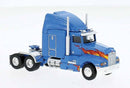 Brekina HO 85934 1984 Kenworth T600 Sleeper-Cab Tractor Only, Assembled, Blue, Orange Flames