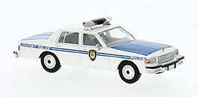 Brekina HO 19710 1987 Chevrolet Caprice Sedan, Assembled, New York Police Department NYPD Transit Police (white, blue)