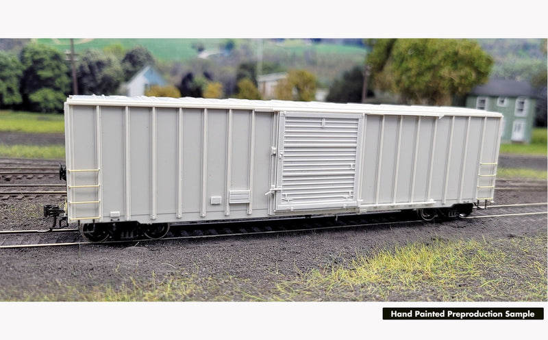 PREORDER Rapido 198002A HO Pacific Car & Foundry 5241 Cubic Foot 50' Boxcar - Ready to Run -- Pan-Am B&M (blue, black, white)