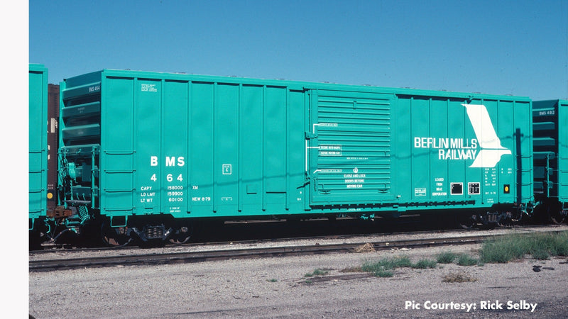 PREORDER Rapido 198001A HO Pacific Car & Foundry 5241 Cubic Foot 50' Boxcar - Ready to Run -- Boston & Maine (As-Delivered, blue, black, Billboard Lettering)