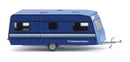 Wiking HO 9204 1993-1996 Dethleffs 530 Caravan Camper Trailer, Assembled, THW (blue, white, German Lettering)