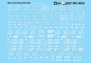 Microscale N 60-5032 Railroad Decal Set, Miscellaneous Door Dimensional Data (white)