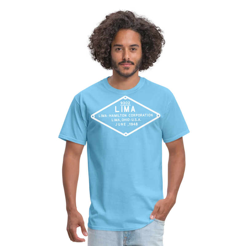 Lima Builder's Plate White Print - Unisex Classic T-Shirt - aquatic blue