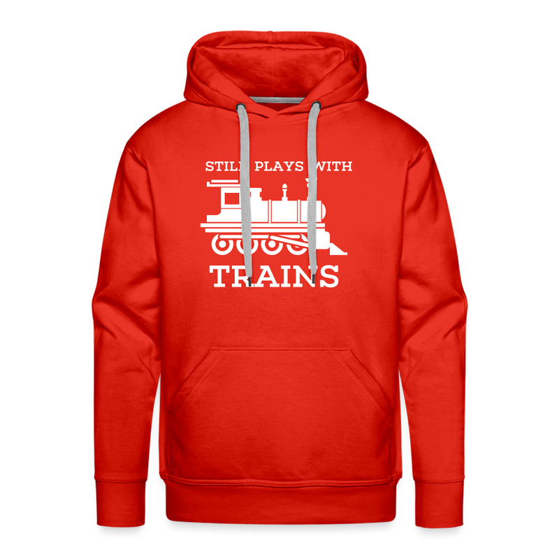 Still Plays With Trains - Men’s Premium Hoodie - red