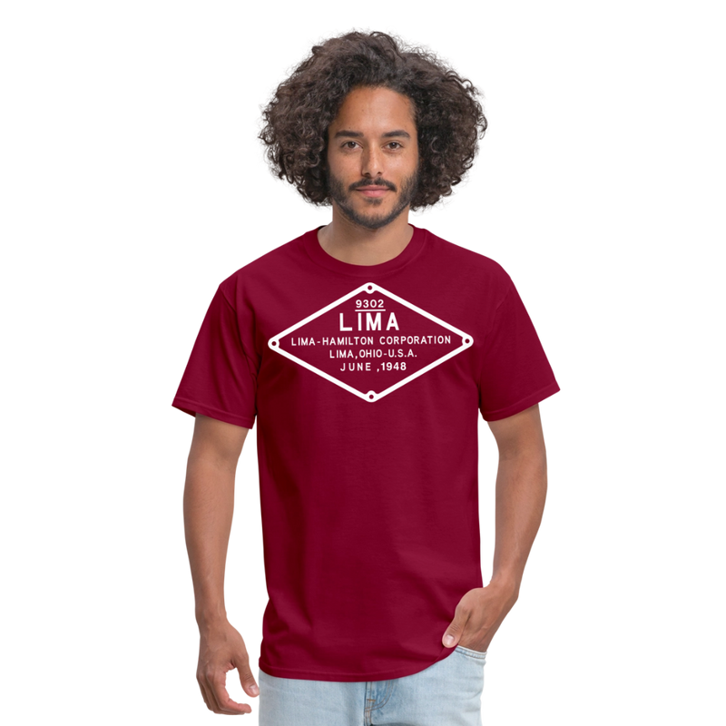 Lima Builder's Plate White Print - Unisex Classic T-Shirt - burgundy