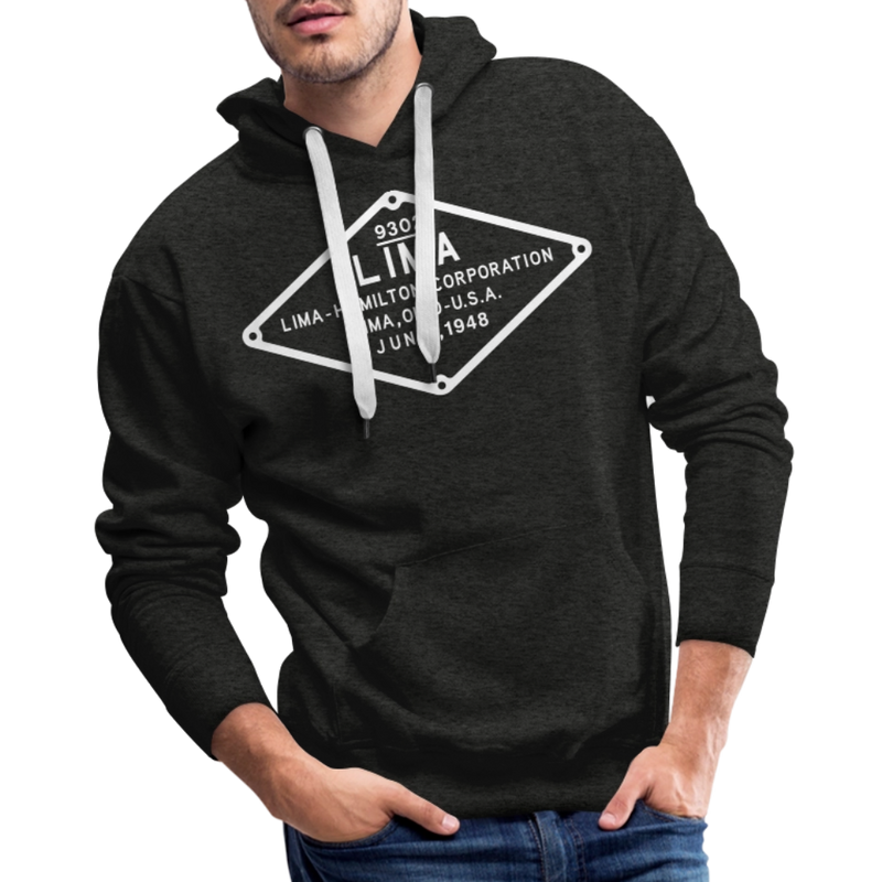 Lima Builder's Plate White Print - Men’s Premium Hoodie - charcoal grey