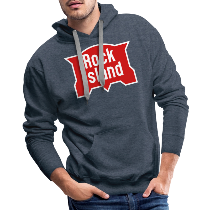 Rock Island Logo - Men’s Premium Hoodie - heather denim