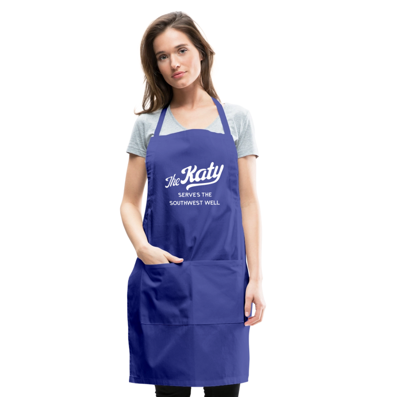 The Katy Serves the Southwest Well - Adjustable Apron - royal blue