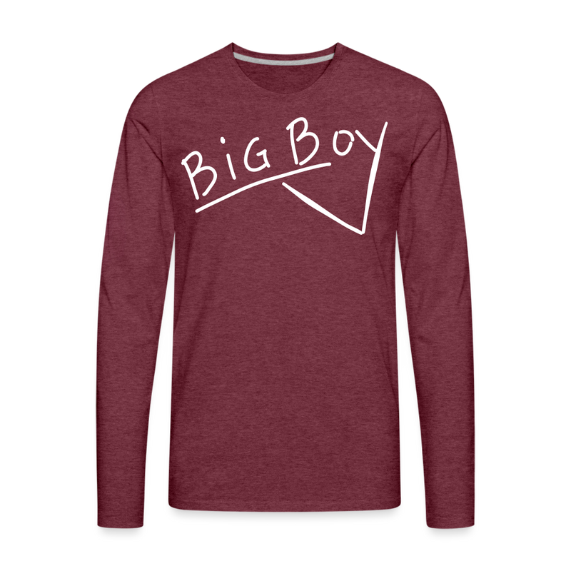 Union Pacific Big Boy Chalk Scrawl - Men's Premium Long Sleeve T-Shirt - heather burgundy