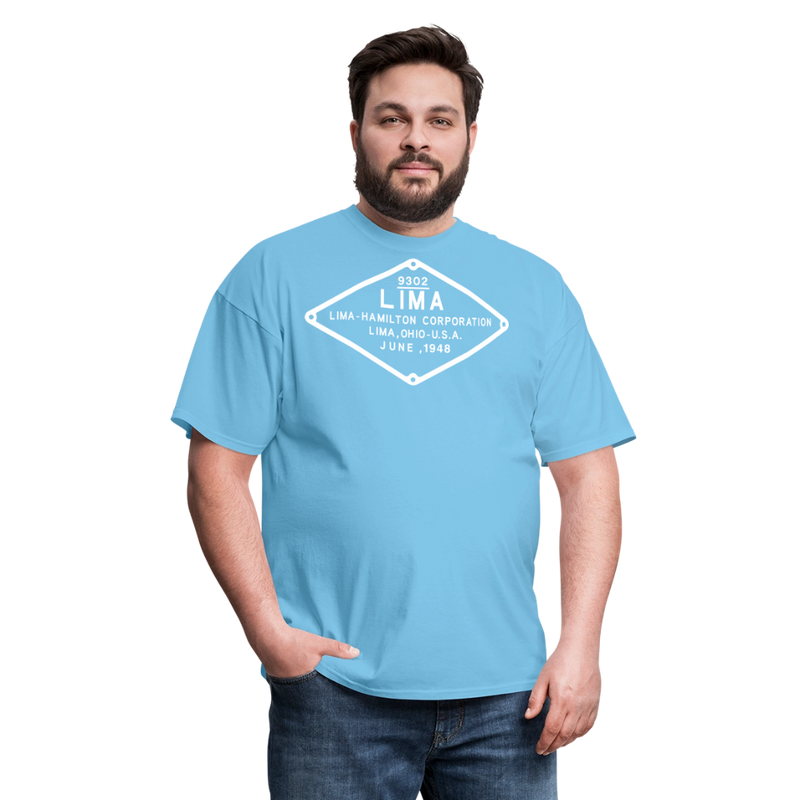 Lima Builder's Plate White Print - Unisex Classic T-Shirt - aquatic blue