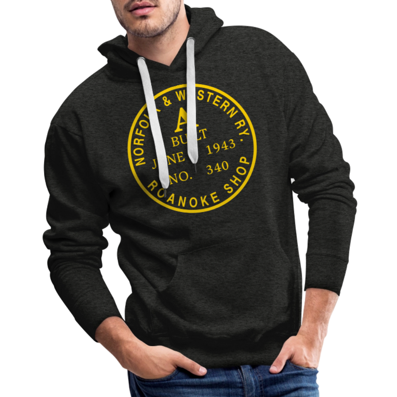 Norfolk & Western Class A Builder's Plate - Men’s Premium Hoodie - charcoal grey