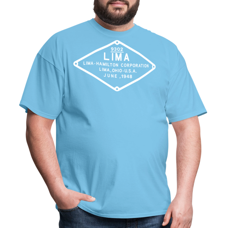 Lima Builder's Plate White Print - Unisex Classic T-Shirt - aquatic blue