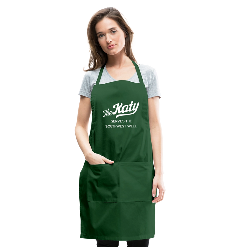 The Katy Serves the Southwest Well - Adjustable Apron - forest green