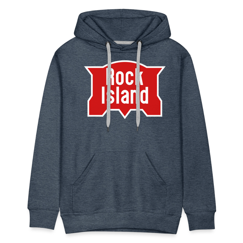 Rock Island Logo - Men’s Premium Hoodie - heather denim