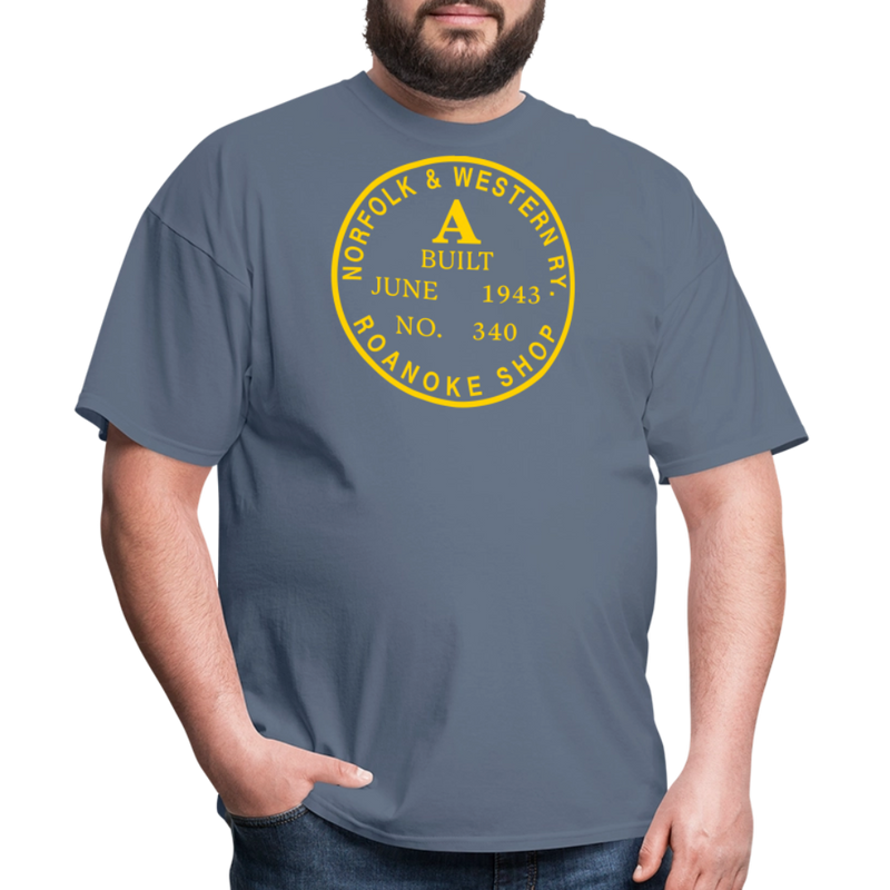 Norfolk & Western Class A Builder's Plate - Unisex Classic T-Shirt - denim