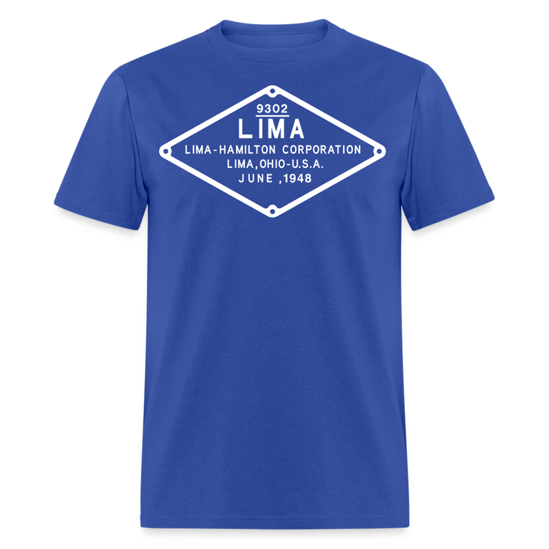 Lima Builder's Plate White Print - Unisex Classic T-Shirt - royal blue