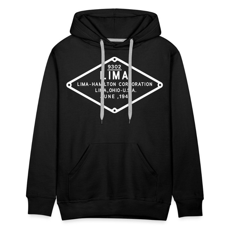 Lima Builder's Plate White Print - Men’s Premium Hoodie - black