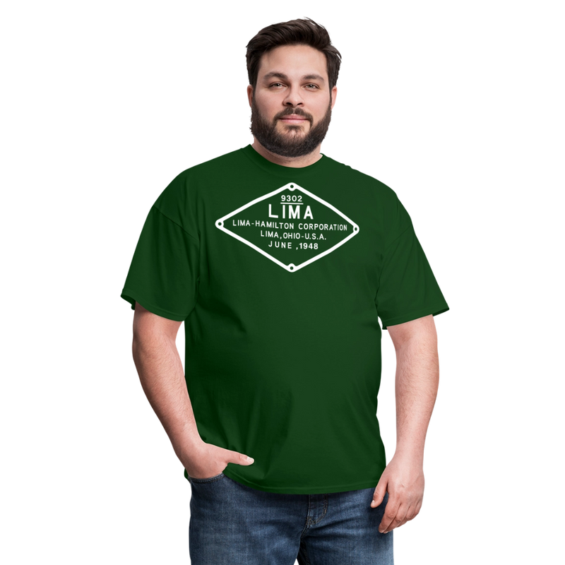 Lima Builder's Plate White Print - Unisex Classic T-Shirt - forest green