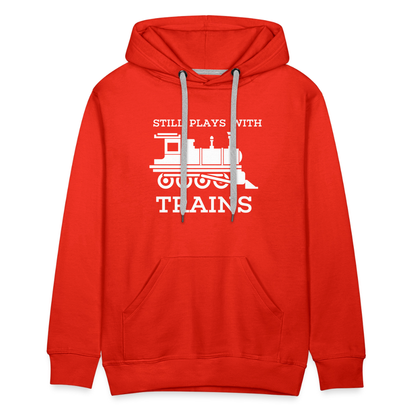 Still Plays With Trains - Men’s Premium Hoodie - red