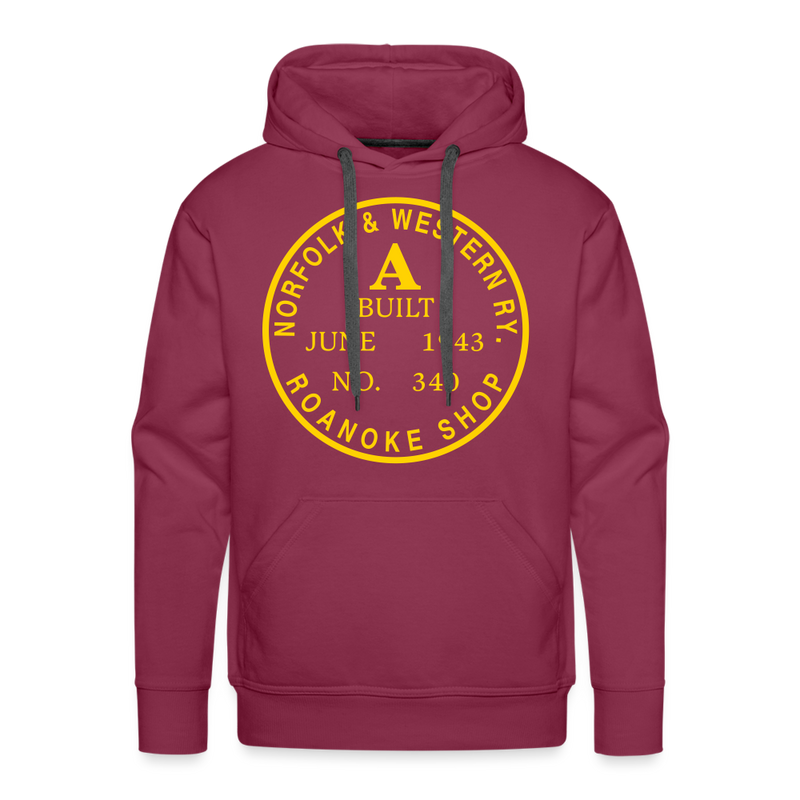 Norfolk & Western Class A Builder's Plate - Men’s Premium Hoodie - burgundy