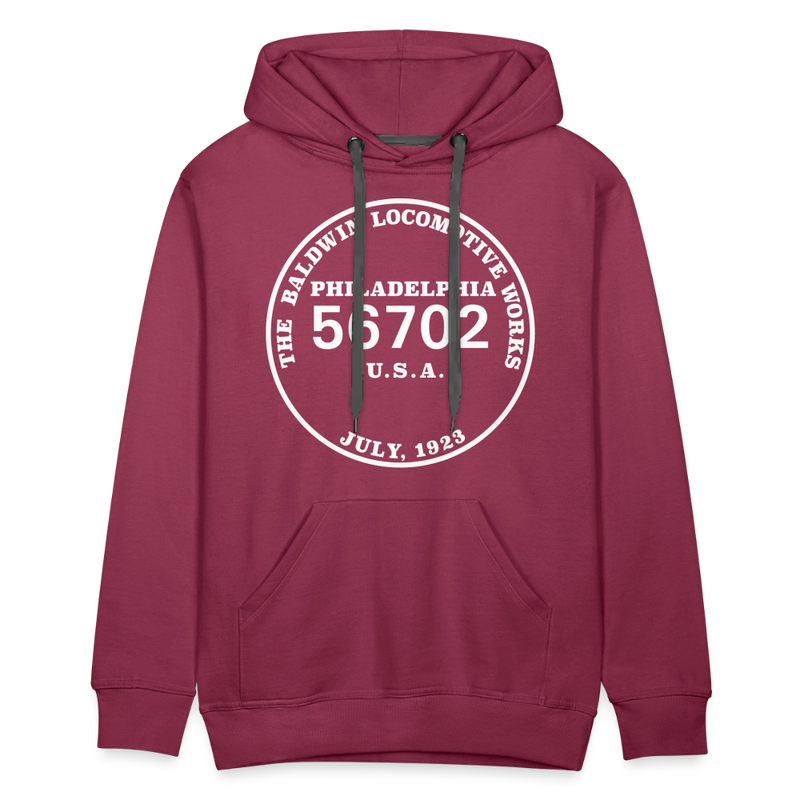 Baldwin Locomotive Works Builder's Plate - Men’s Premium Hoodie - burgundy