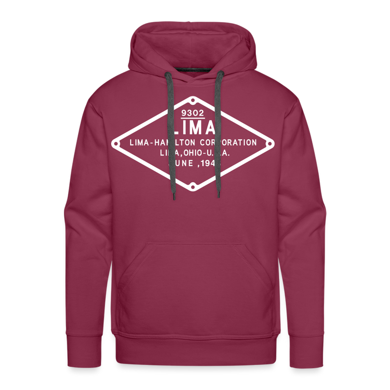 Lima Builder's Plate White Print - Men’s Premium Hoodie - burgundy