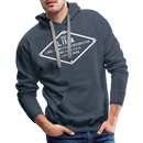 Lima Builder's Plate White Print - Men’s Premium Hoodie - heather denim
